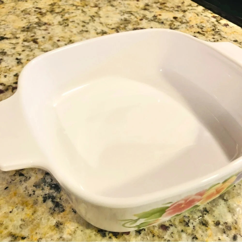 Vintage CorningWare Summer Blush Pansies A-1-B 1 Liter Cookware/Bakeware -NO LID